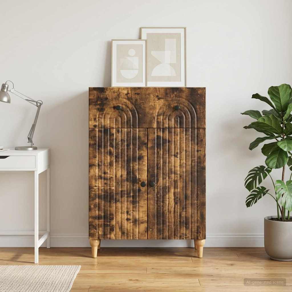 vidaXL Sideboard Smoked Oak 66 x 34.5 x 90 cm Engineered Wood