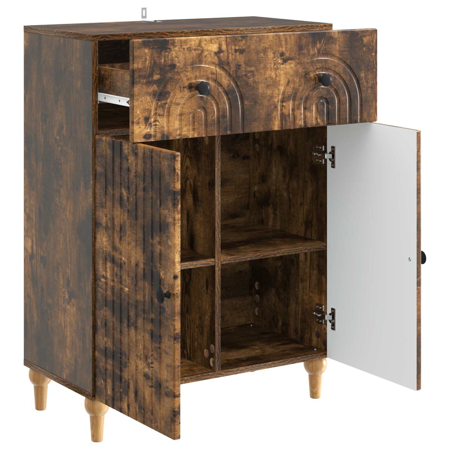 vidaXL Sideboard Smoked Oak 66 x 34.5 x 90 cm Engineered Wood