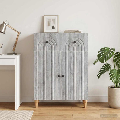 vidaXL Sideboard Grey Sonoma 66 x 34.5 x 90 cm Engineered Wood