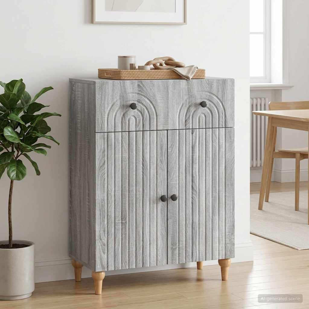 vidaXL Sideboard Grey Sonoma 66 x 34.5 x 90 cm Engineered Wood