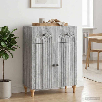 vidaXL Sideboard Grey Sonoma 66 x 34.5 x 90 cm Engineered Wood