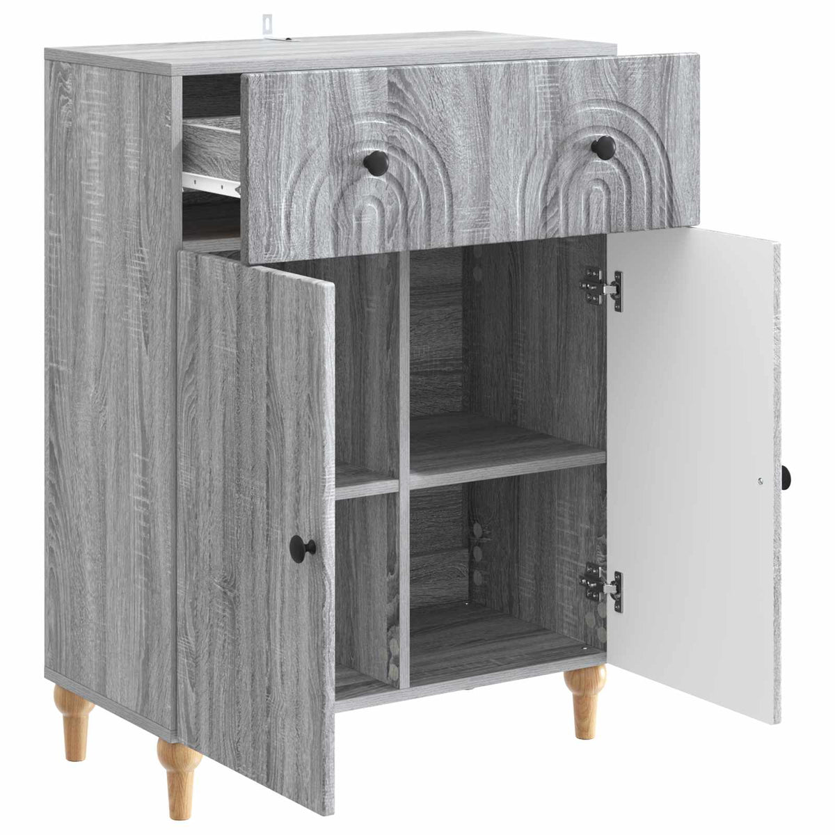 vidaXL Sideboard Grey Sonoma 66 x 34.5 x 90 cm Engineered Wood