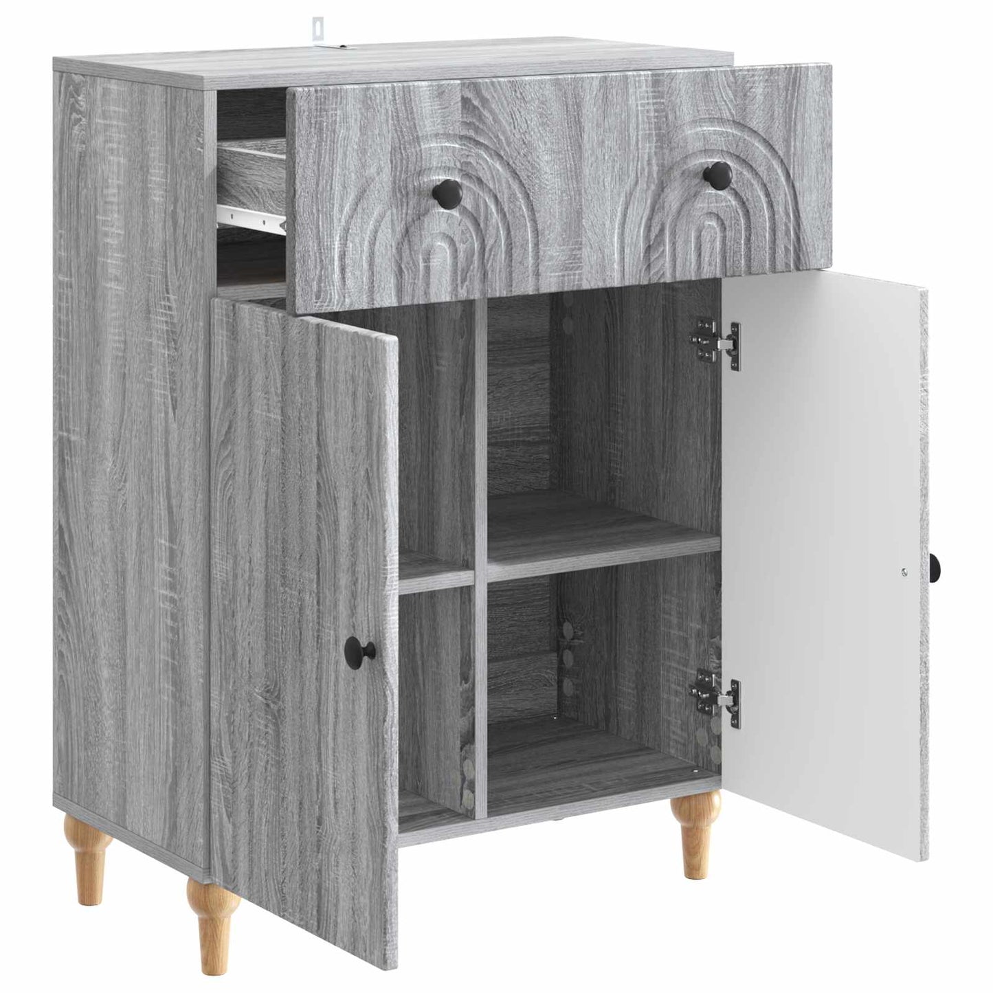 vidaXL Sideboard Grey Sonoma 66 x 34.5 x 90 cm Engineered Wood