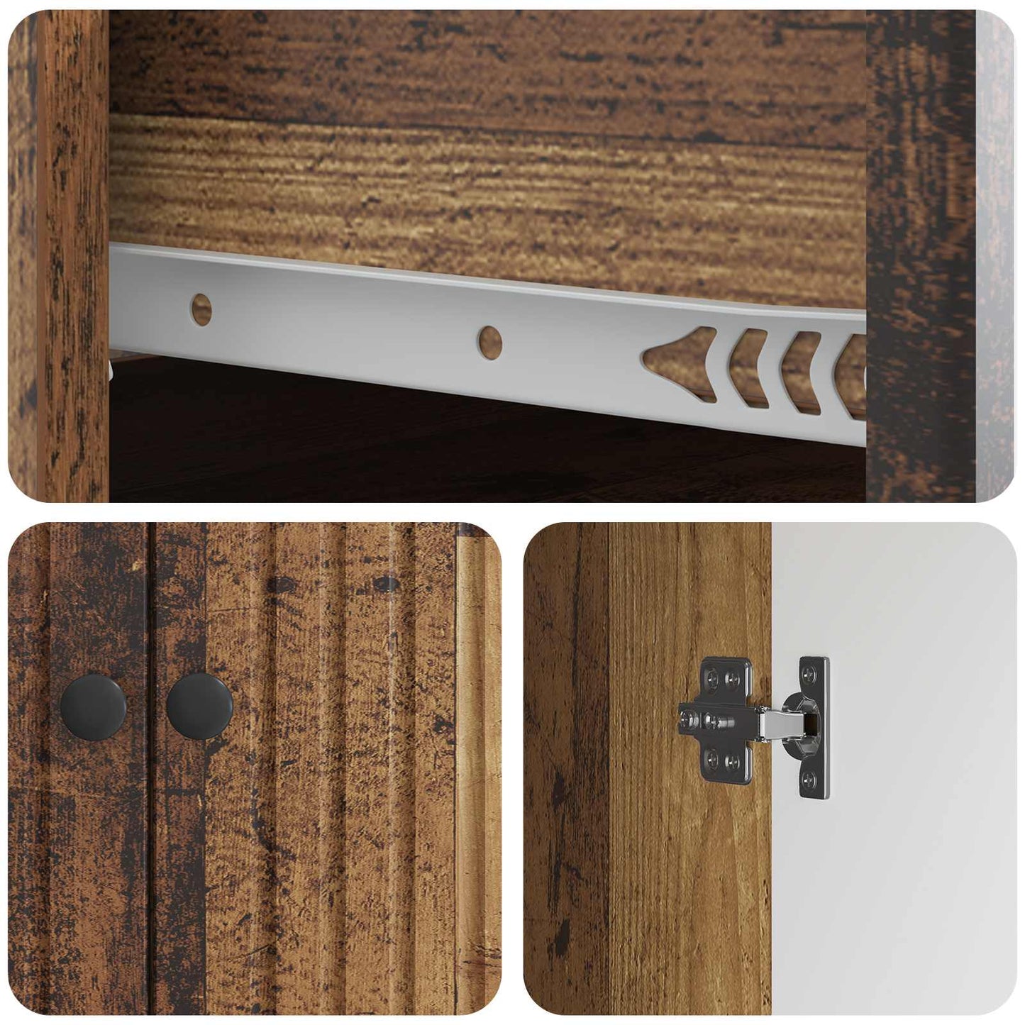 vidaXL Sideboard Old Wood 66 x 34.5 x 90 cm Engineered Wood