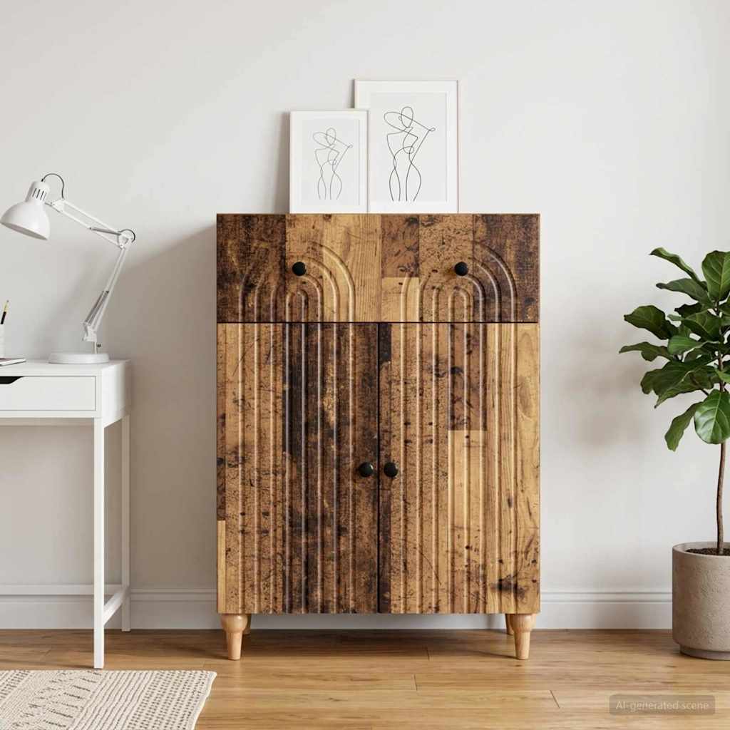 vidaXL Sideboard Old Wood 66 x 34.5 x 90 cm Engineered Wood