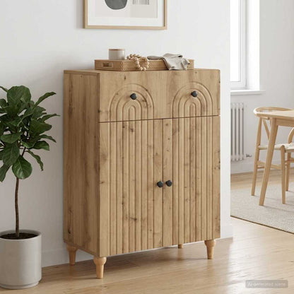 vidaXL Sideboard Artisan Oak 66 x 34.5 x 90 cm Engineered Wood