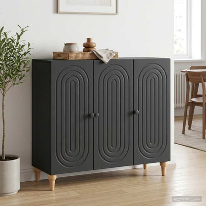 vidaXL Sideboard Black 89 x 34.5 x 80 cm Engineered Wood