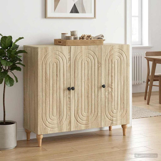 vidaXL Sideboard Sonoma Oak 89 x 34.5 x 80 cm Engineered Wood