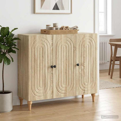vidaXL Sideboard Sonoma Oak 89 x 34.5 x 80 cm Engineered Wood