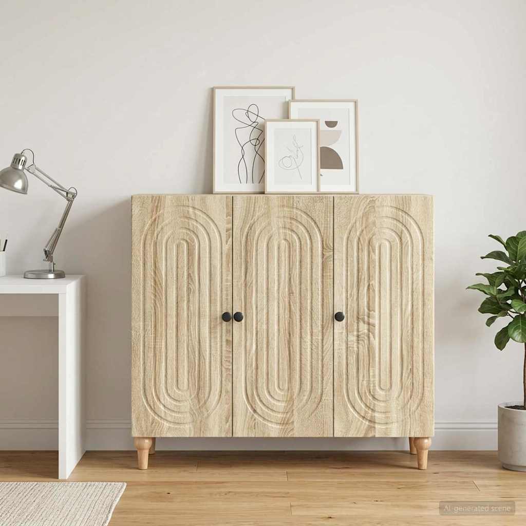 vidaXL Sideboard Sonoma Oak 89 x 34.5 x 80 cm Engineered Wood