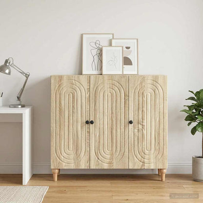 vidaXL Sideboard Sonoma Oak 89 x 34.5 x 80 cm Engineered Wood