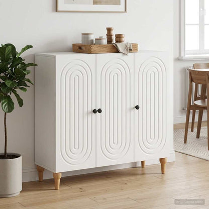 vidaXL Sideboard High Gloss White 89 x 34.5 x 80 cm Engineered Wood
