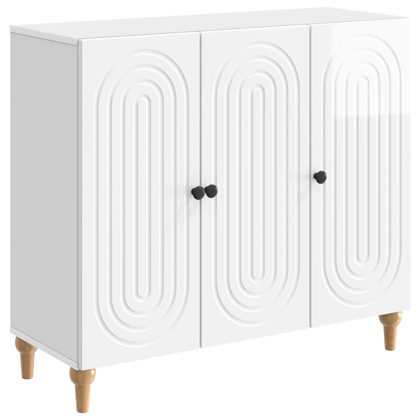 vidaXL Sideboard High Gloss White 89 x 34.5 x 80 cm Engineered Wood