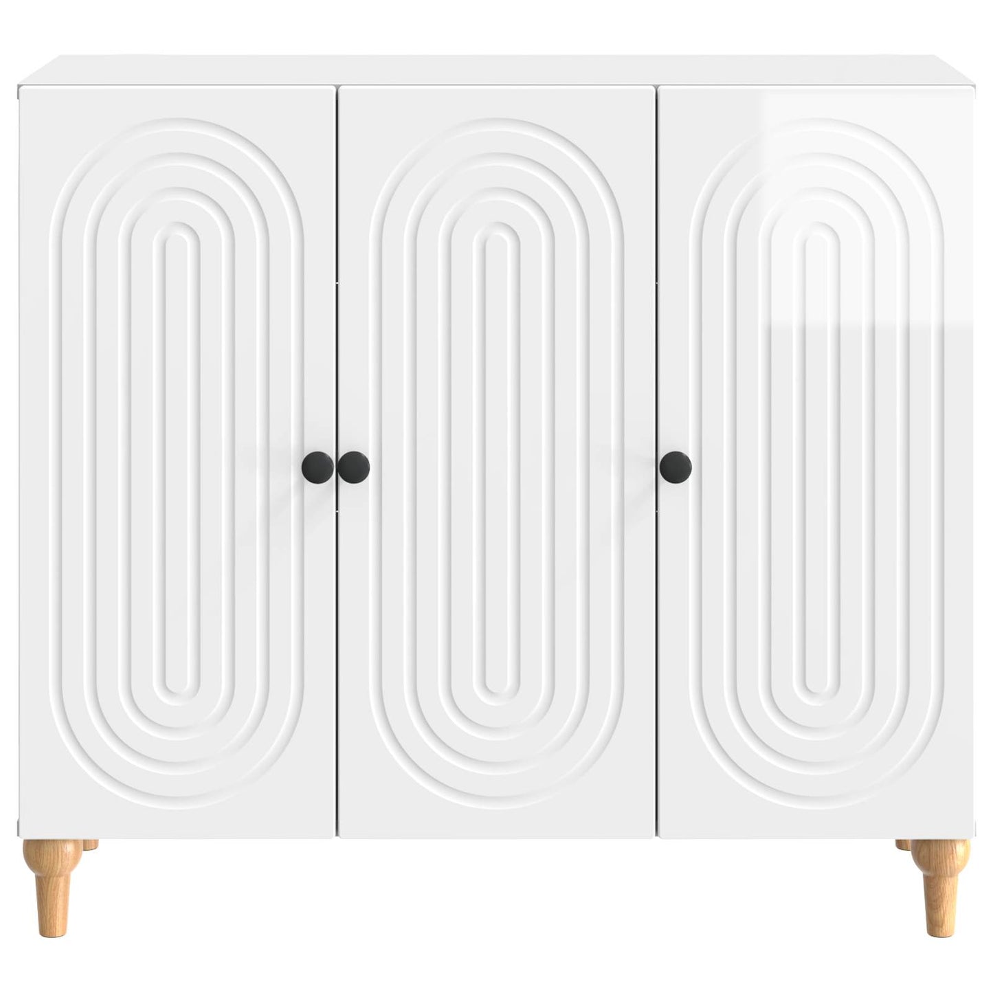 vidaXL Sideboard High Gloss White 89 x 34.5 x 80 cm Engineered Wood