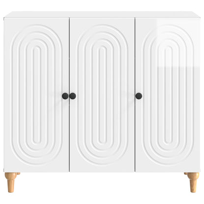 vidaXL Sideboard High Gloss White 89 x 34.5 x 80 cm Engineered Wood
