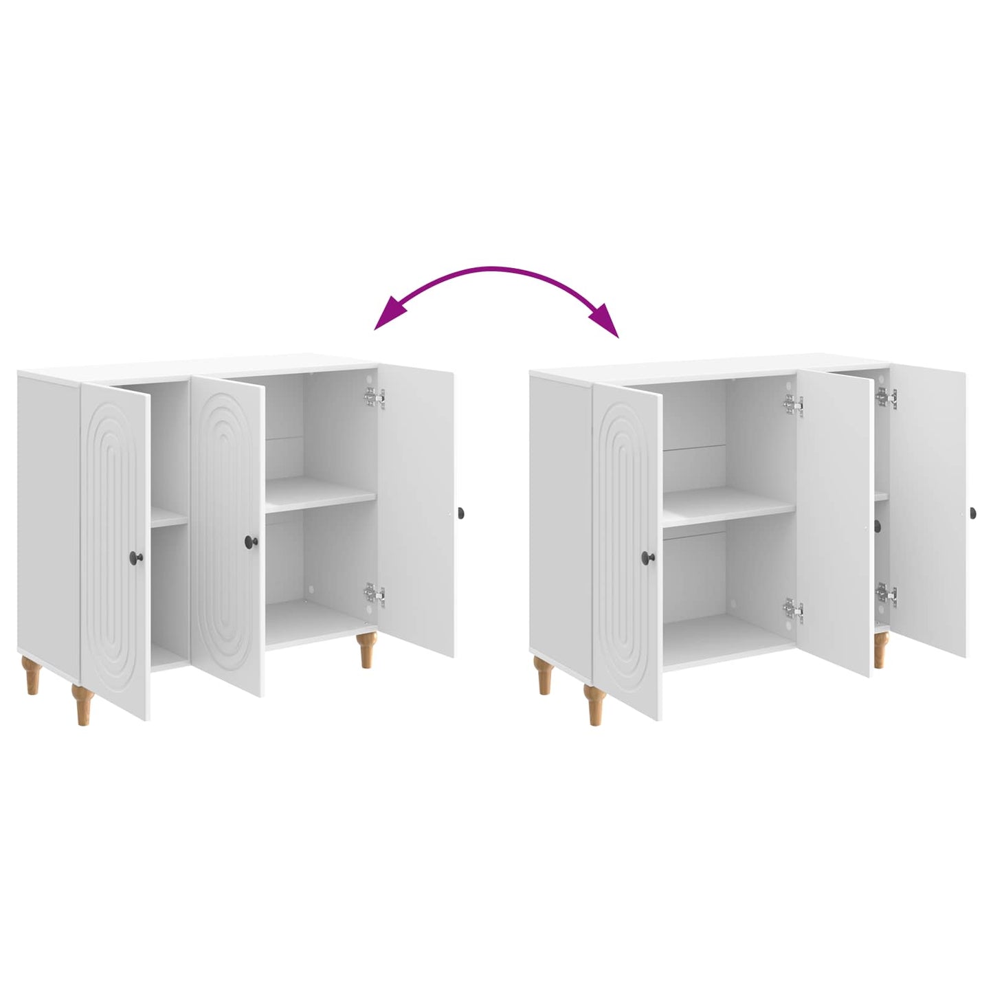 vidaXL Sideboard High Gloss White 89 x 34.5 x 80 cm Engineered Wood