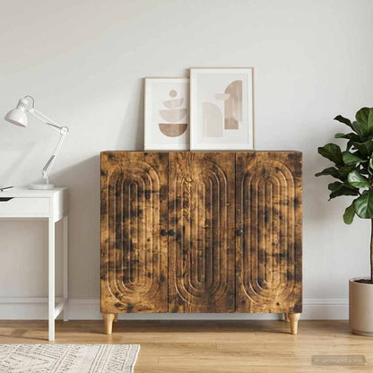 vidaXL Sideboard Smoked Oak 89 x 34.5 x 80 cm Engineered Wood