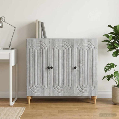 vidaXL Sideboard Grey Sonoma 89 x 34.5 x 80 cm Engineered Wood