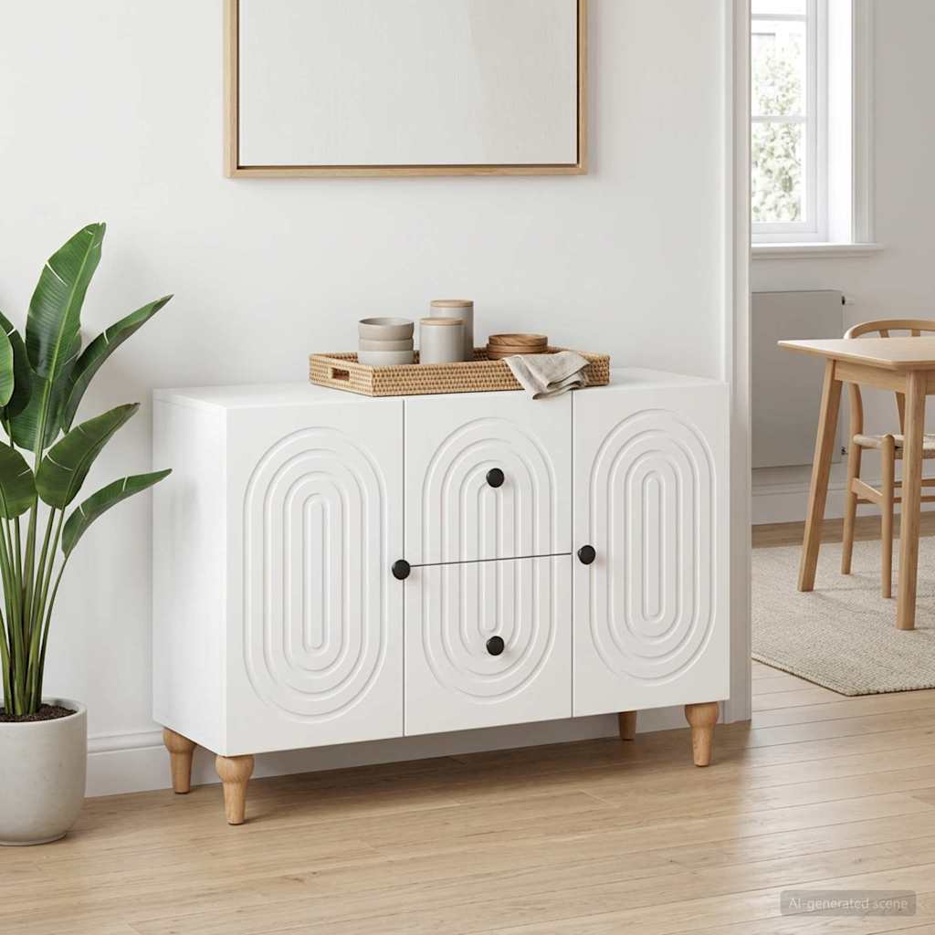 vidaXL TV Cabinet with Drawer White 89 x 34.5 x 60 cm Engineered Wood