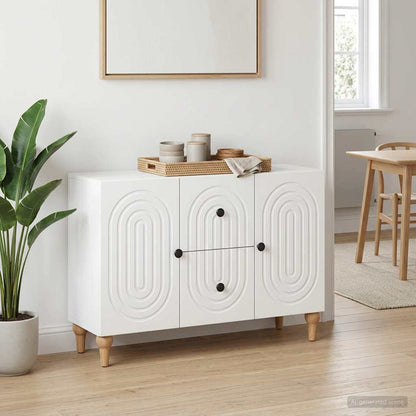 vidaXL TV Cabinet with Drawer White 89 x 34.5 x 60 cm Engineered Wood