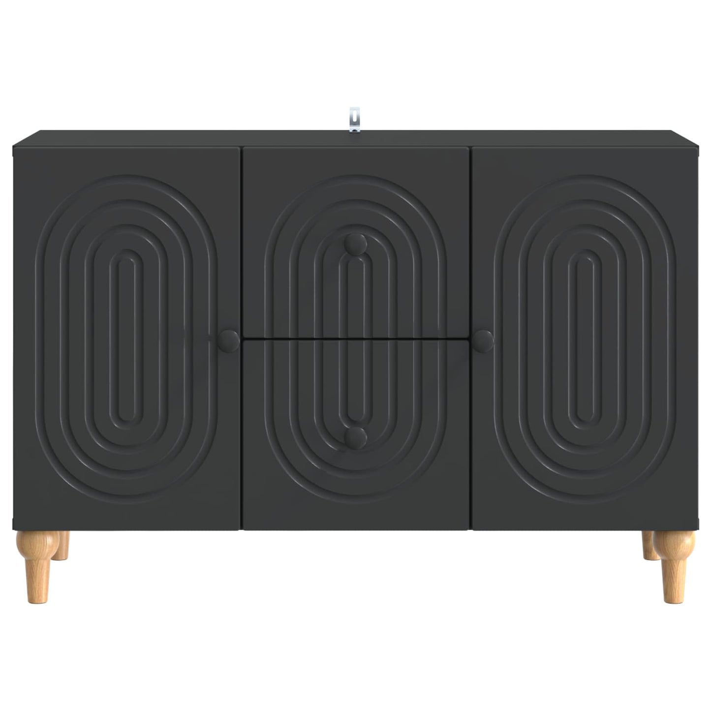vidaXL TV Cabinet with Drawer Black 89 x 34.5 x 60 cm Engineered Wood