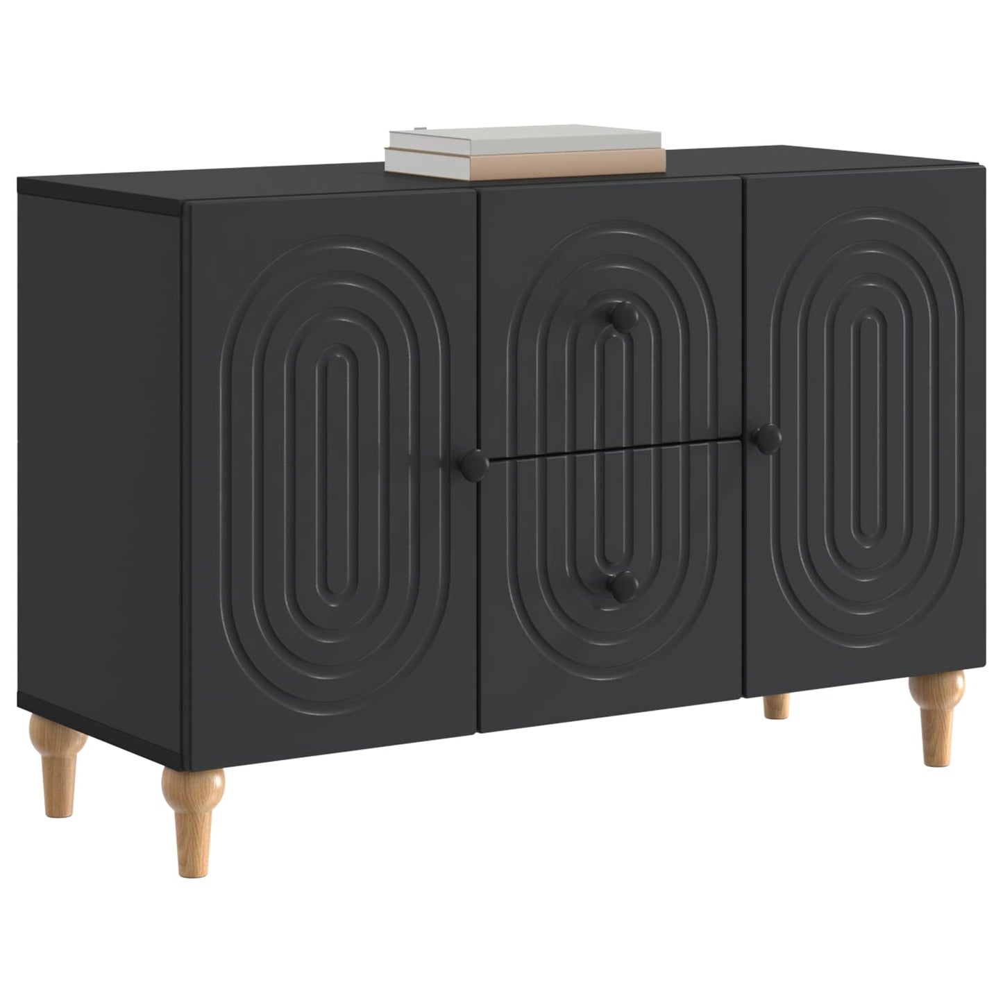 vidaXL TV Cabinet with Drawer Black 89 x 34.5 x 60 cm Engineered Wood