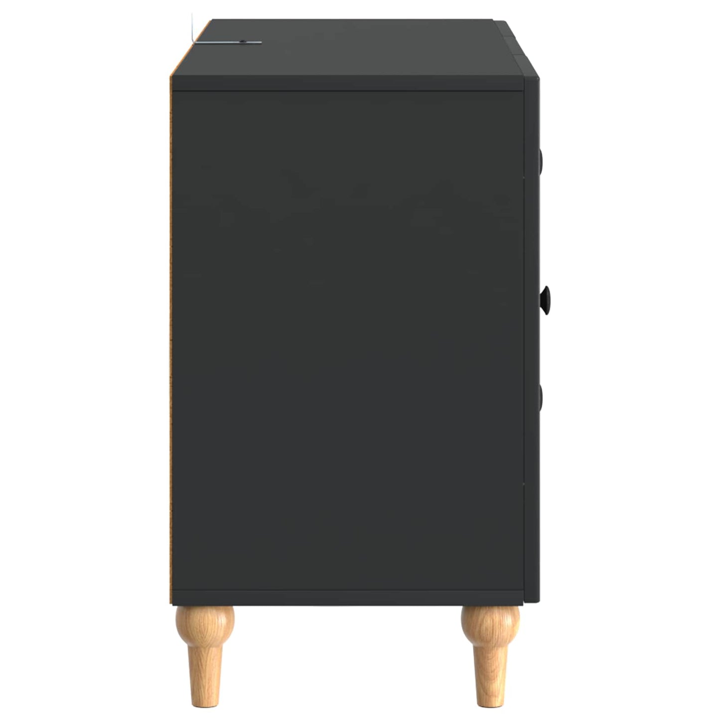 vidaXL TV Cabinet with Drawer Black 89 x 34.5 x 60 cm Engineered Wood
