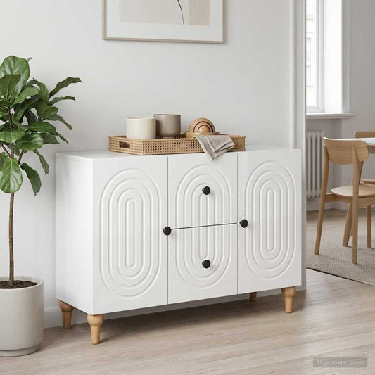 vidaXL TV Cabinet High Gloss White 89 x 34.5 x 60 cm Engineered Wood