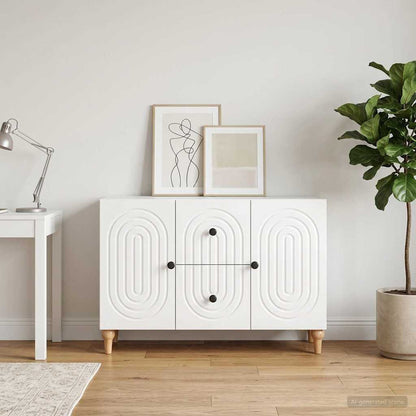 vidaXL TV Cabinet High Gloss White 89 x 34.5 x 60 cm Engineered Wood