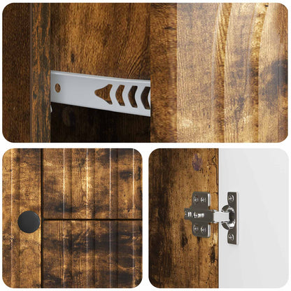vidaXL TV Cabinet Smoked Oak 89 x 34.5 x 60 cm Engineered Wood