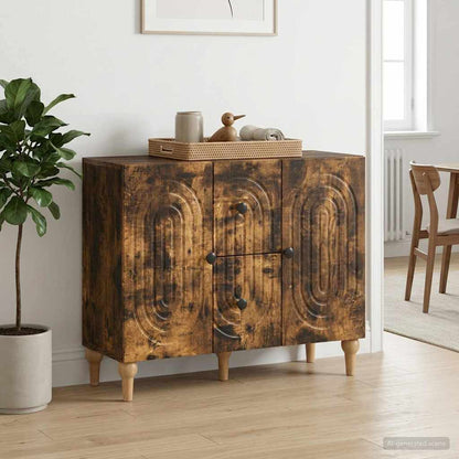 vidaXL TV Cabinet Smoked Oak 89 x 34.5 x 60 cm Engineered Wood