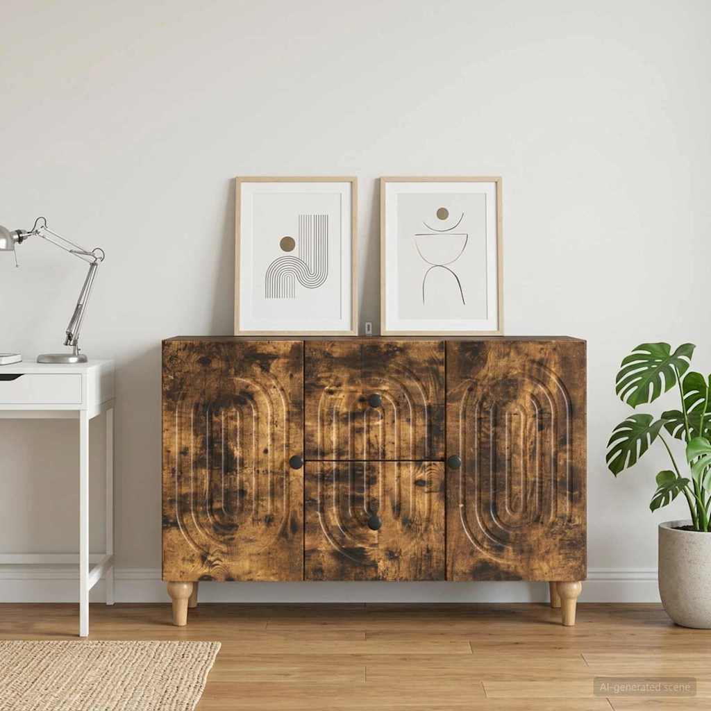 vidaXL TV Cabinet Smoked Oak 89 x 34.5 x 60 cm Engineered Wood