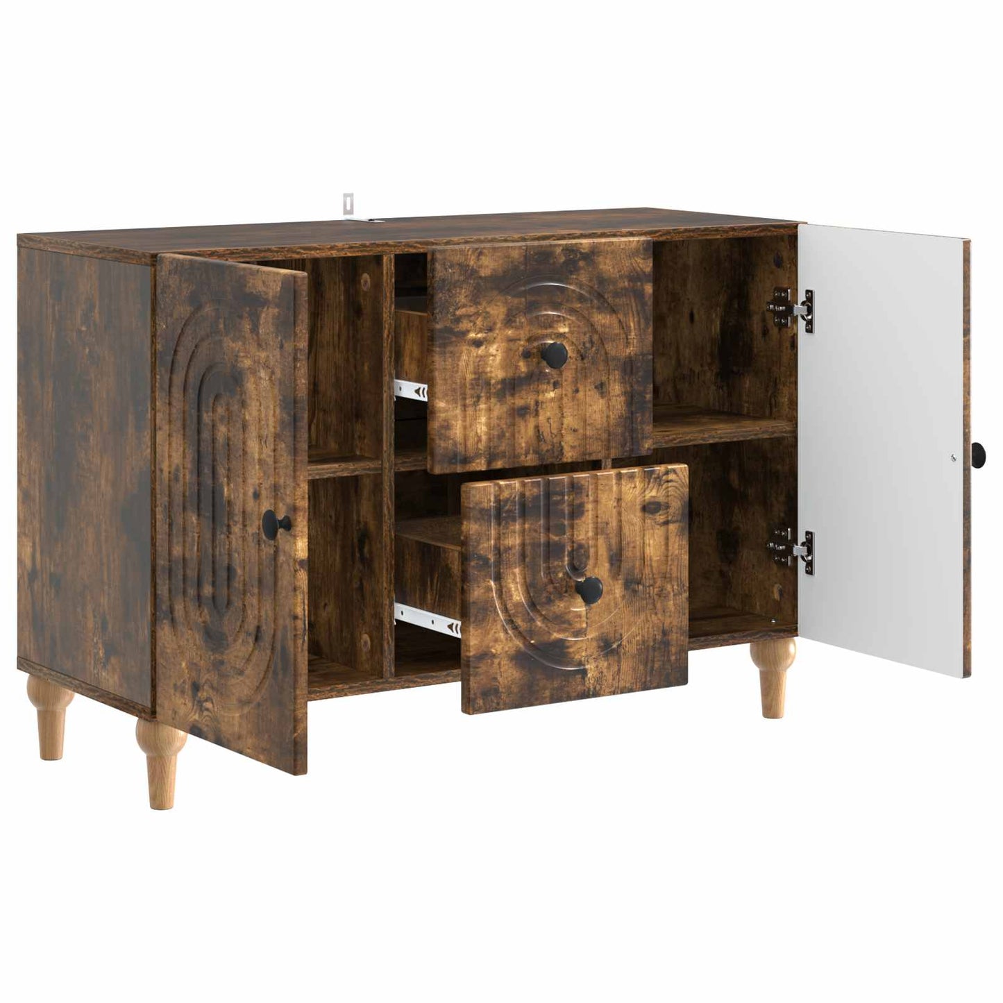 vidaXL TV Cabinet Smoked Oak 89 x 34.5 x 60 cm Engineered Wood