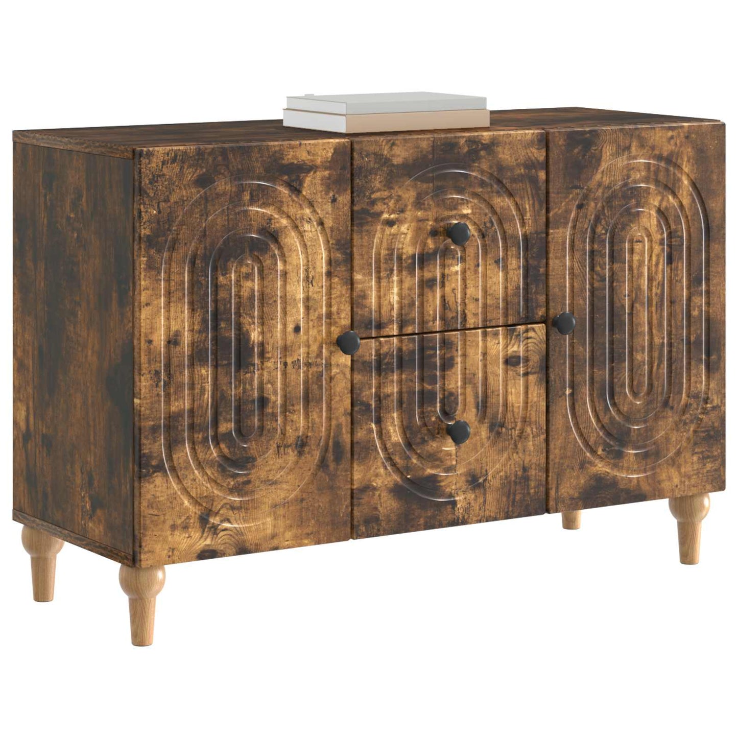 vidaXL TV Cabinet Smoked Oak 89 x 34.5 x 60 cm Engineered Wood