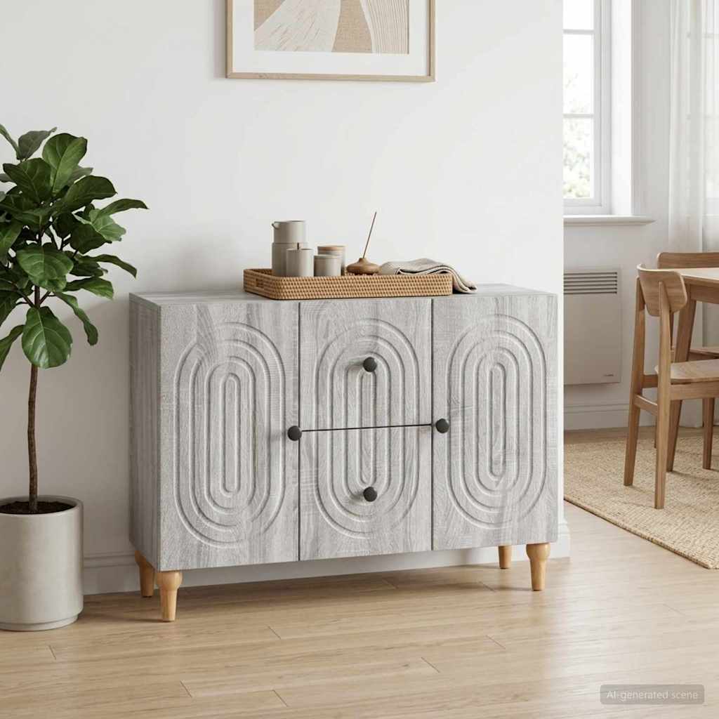 vidaXL TV Cabinet Grey Sonoma 89 x 34.5 x 60 cm Engineered Wood