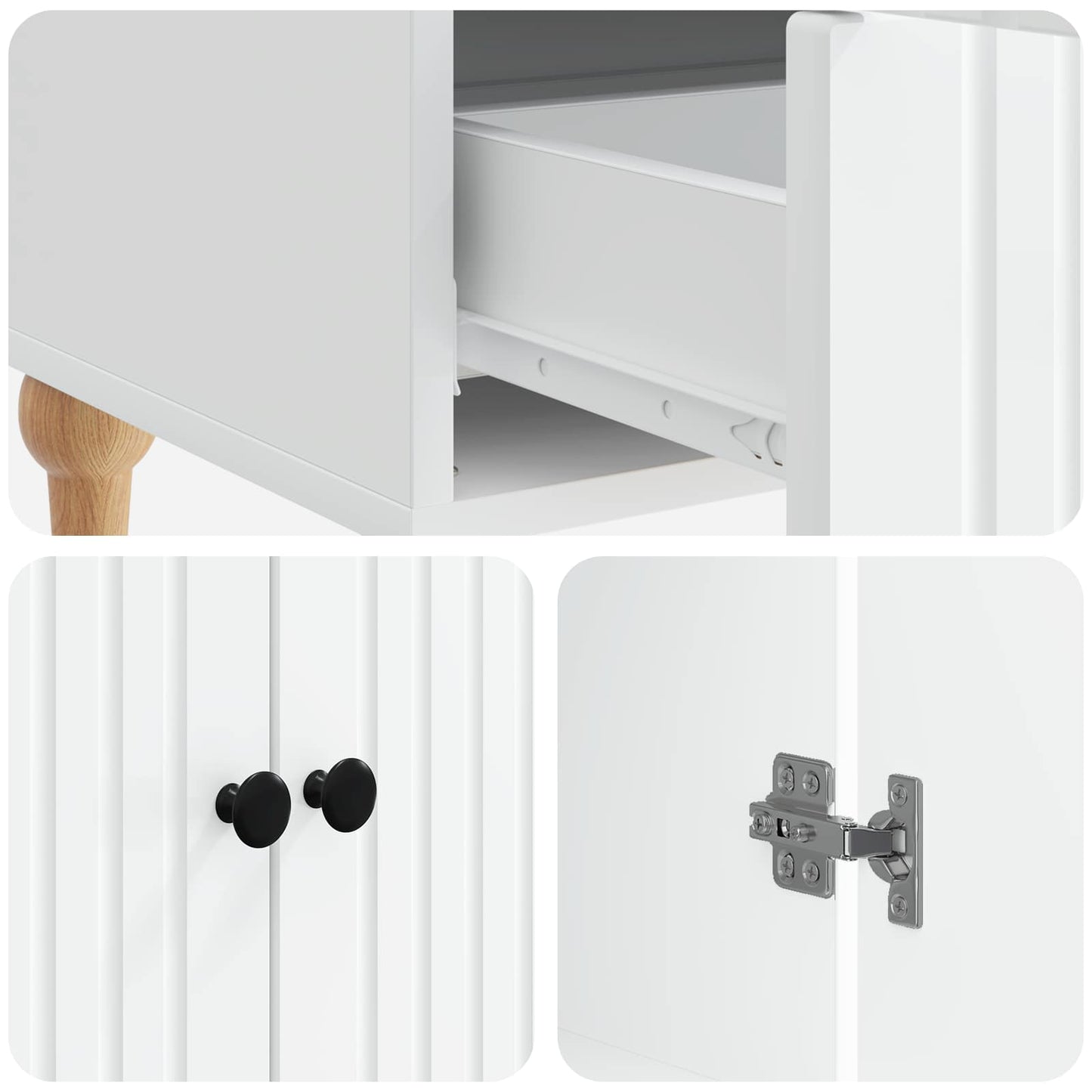 vidaXL Sideboard with Drawer White 66 x 34.5 x 95 cm Engineered Wood