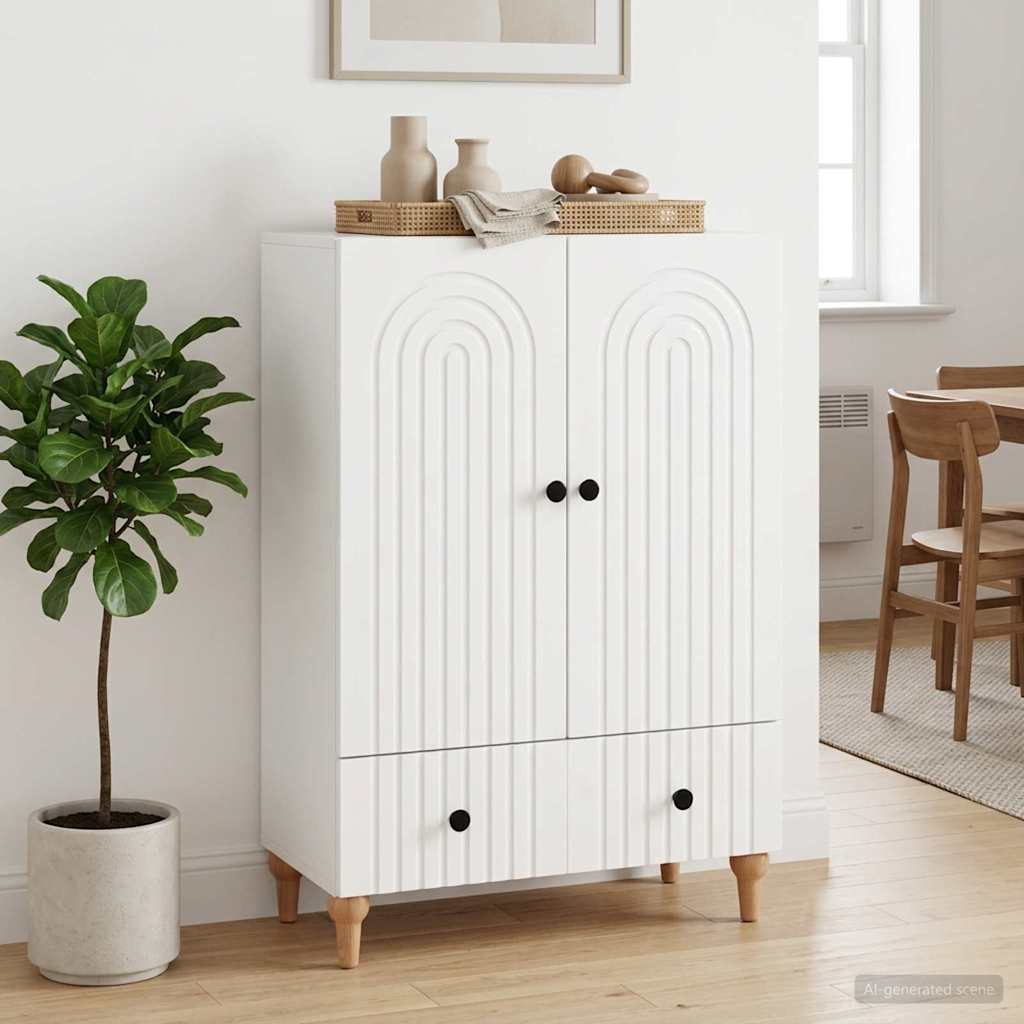 vidaXL Sideboard with Drawer White 66 x 34.5 x 95 cm Engineered Wood