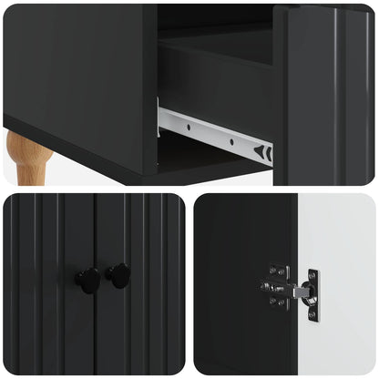vidaXL Sideboard with Drawer Black 66 x 34.5 x 95 cm Engineered Wood