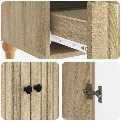 vidaXL Sideboard Sonoma Oak 66 x 34.5 x 95 cm Engineered Wood
