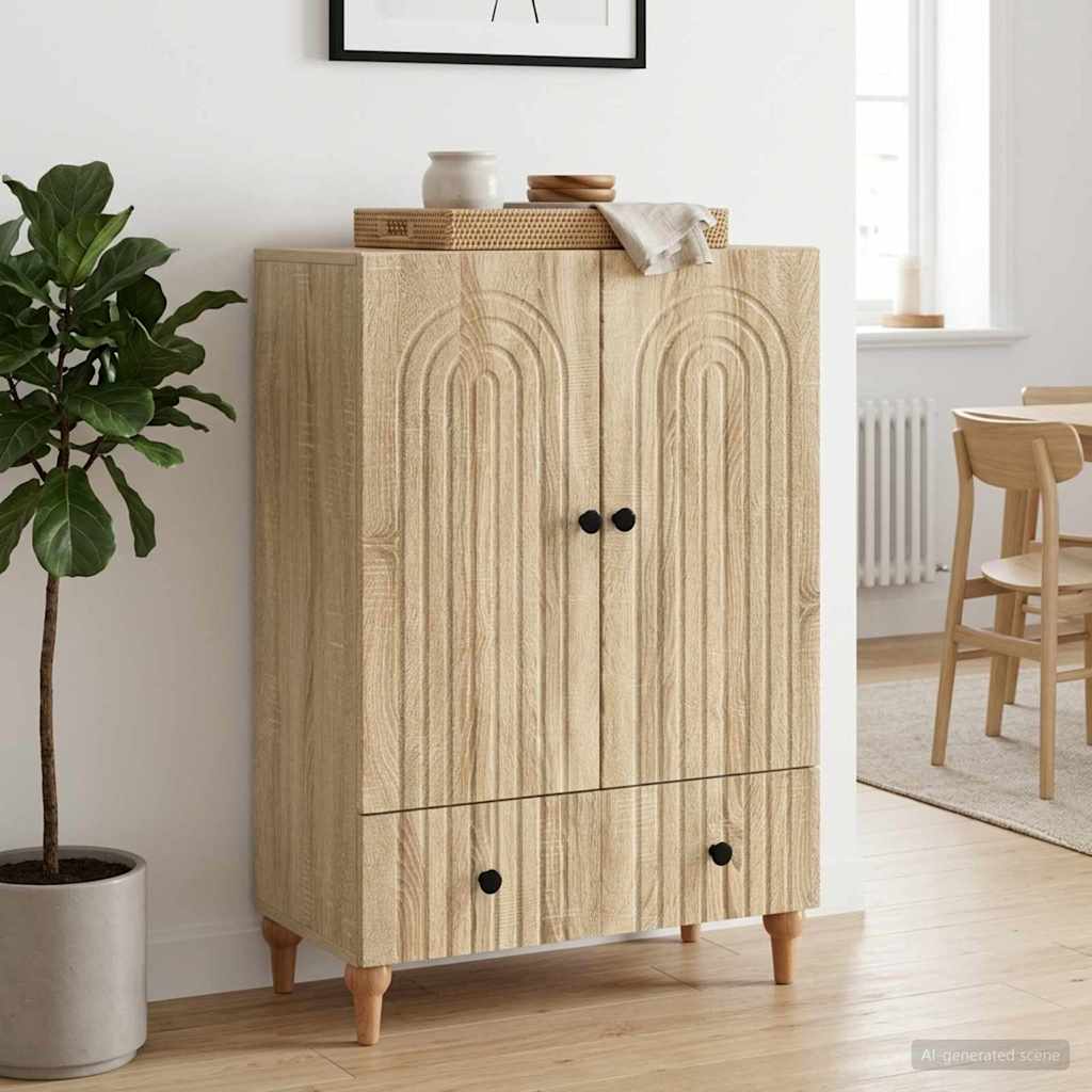 vidaXL Sideboard Sonoma Oak 66 x 34.5 x 95 cm Engineered Wood