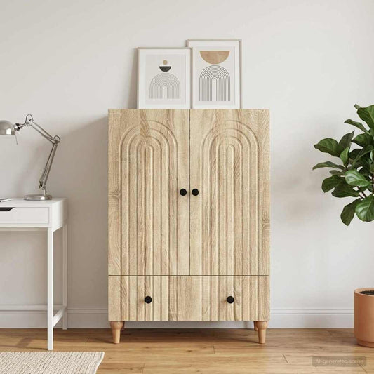 vidaXL Sideboard Sonoma Oak 66 x 34.5 x 95 cm Engineered Wood