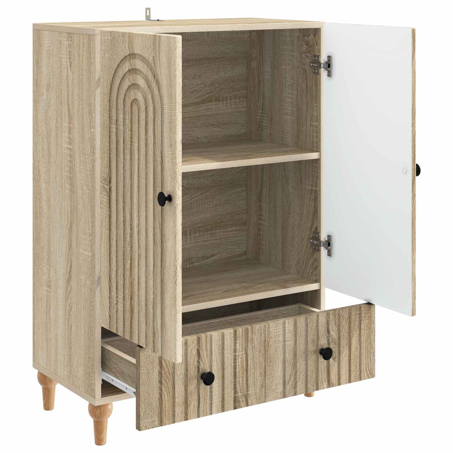 vidaXL Sideboard Sonoma Oak 66 x 34.5 x 95 cm Engineered Wood