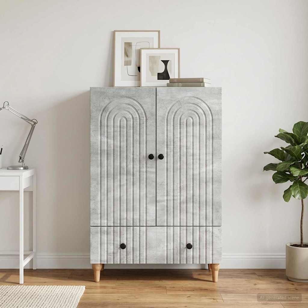 vidaXL Sideboard Concrete Grey 66 x 34.5 x 95 cm Engineered Wood