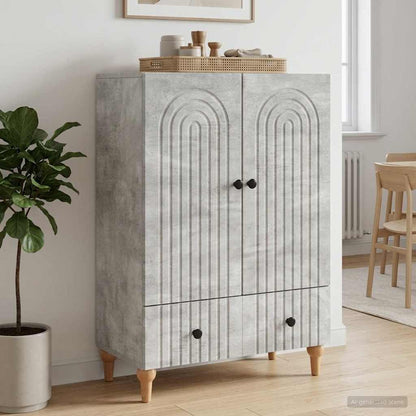 vidaXL Sideboard Concrete Grey 66 x 34.5 x 95 cm Engineered Wood