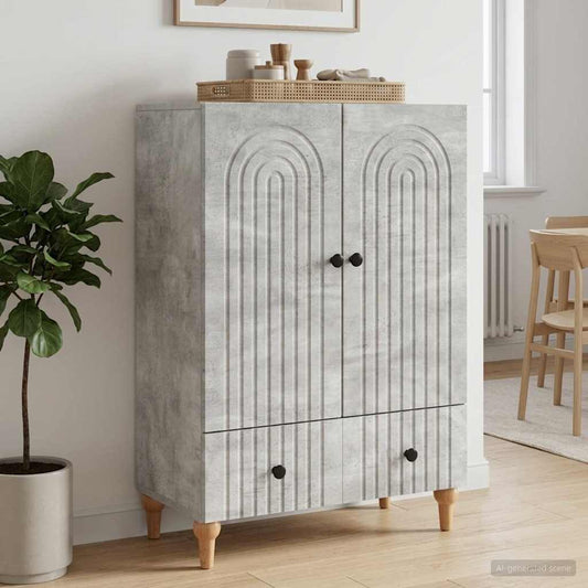 vidaXL Sideboard Concrete Grey 66 x 34.5 x 95 cm Engineered Wood