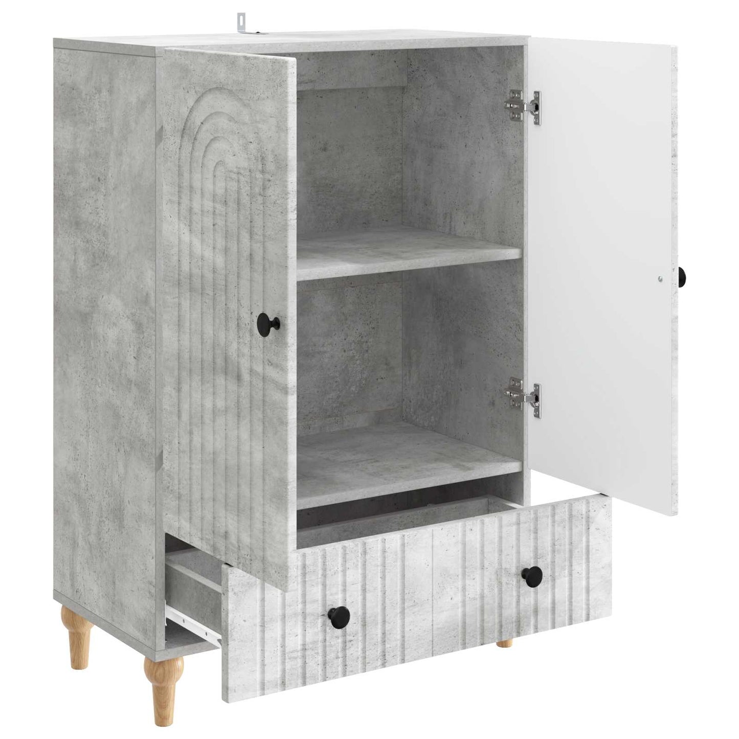 vidaXL Sideboard Concrete Grey 66 x 34.5 x 95 cm Engineered Wood