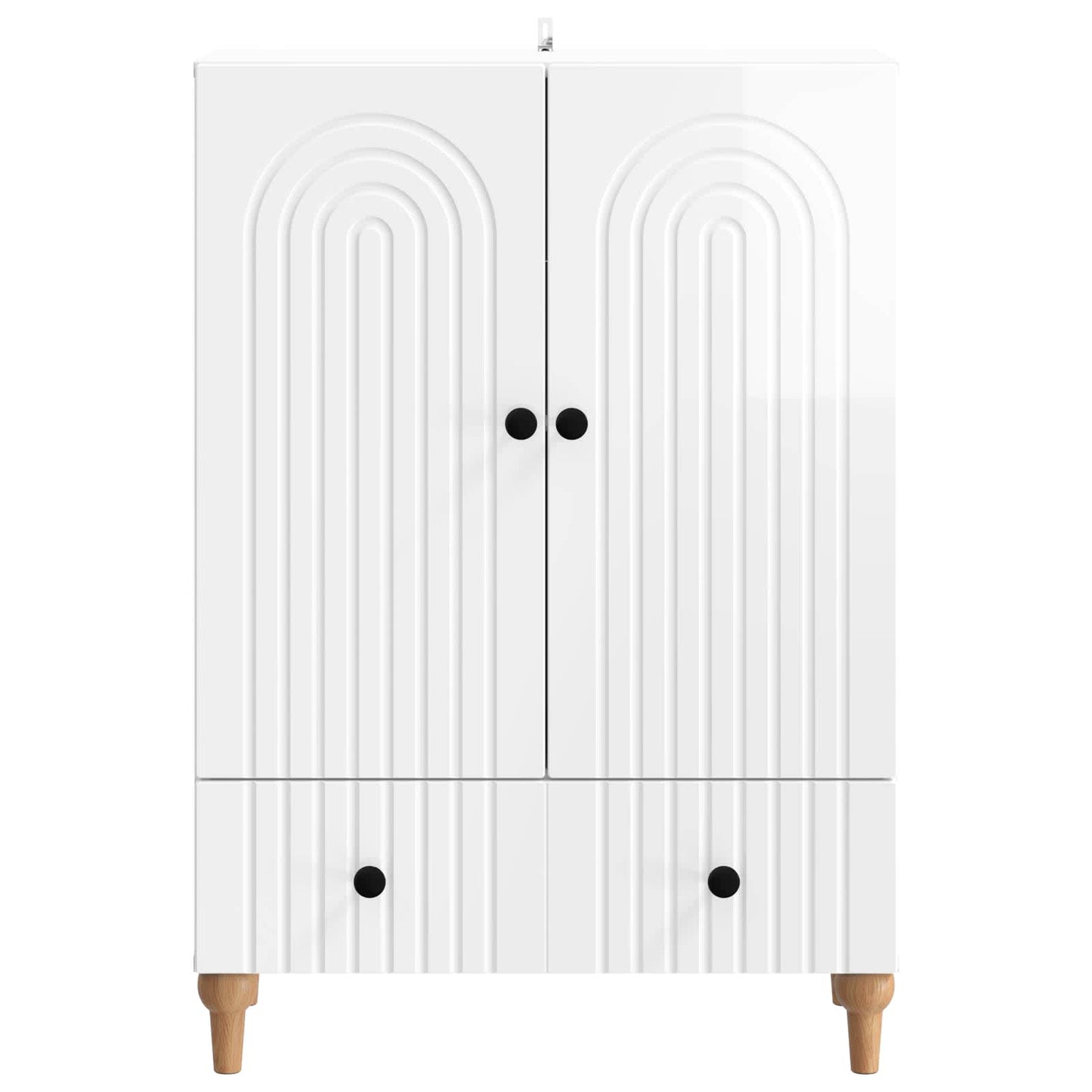 vidaXL Sideboard High Gloss White 66 x 34.5 x 95 cm Engineered Wood