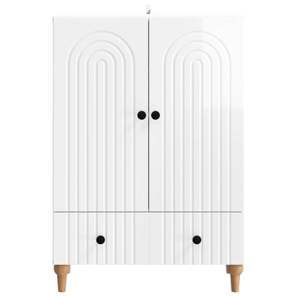 vidaXL Sideboard High Gloss White 66 x 34.5 x 95 cm Engineered Wood