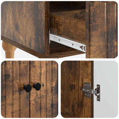 vidaXL Sideboard Smoked Oak 66 x 34.5 x 95 cm Engineered Wood