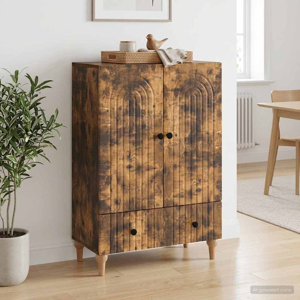 vidaXL Sideboard Smoked Oak 66 x 34.5 x 95 cm Engineered Wood